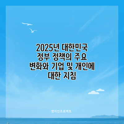 2025년 대한민국 정부 정책의 주요 변화와 기업 및 개인에 대한 지침