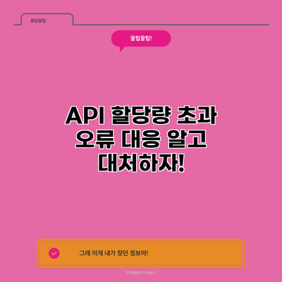 API 할당량 초과 오류 대응: 알고 대처하자!