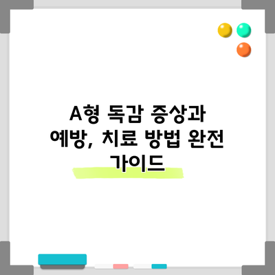 A형 독감 증상과 예방, 치료 방법 완전 가이드