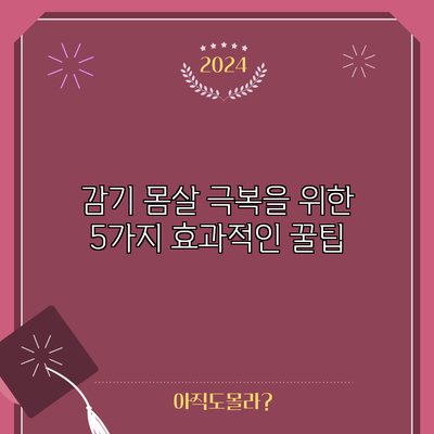 감기 몸살 극복을 위한 5가지 효과적인 꿀팁
