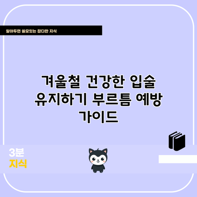 겨울철 건강한 입술 유지하기: 부르틈 예방 가이드
