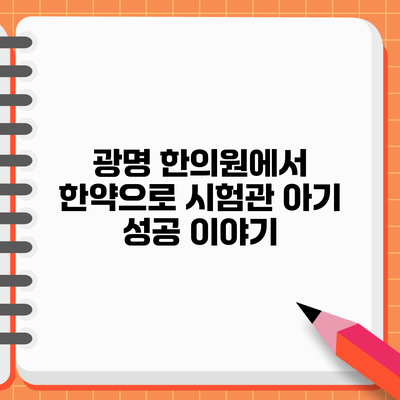광명 한의원에서 한약으로 시험관 아기 성공 이야기