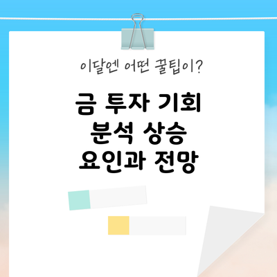 금 투자 기회 분석: 상승 요인과 전망