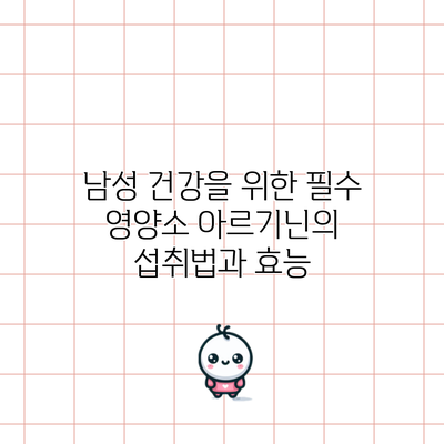 남성 건강을 위한 필수 영양소: 아르기닌의 섭취법과 효능