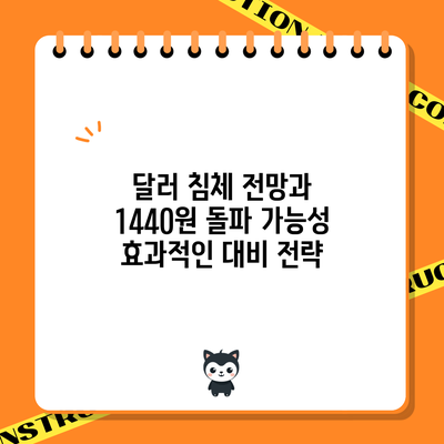 달러 침체 전망과 1440원 돌파 가능성: 효과적인 대비 전략