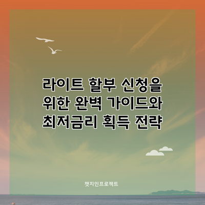 라이트 할부 신청을 위한 완벽 가이드와 최저금리 획득 전략