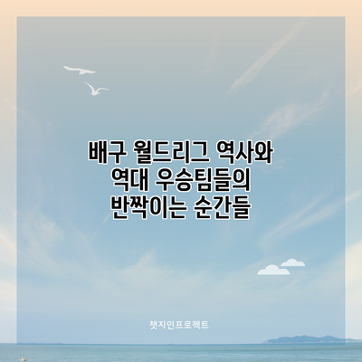 배구 월드리그 역사와 역대 우승팀들의 반짝이는 순간들