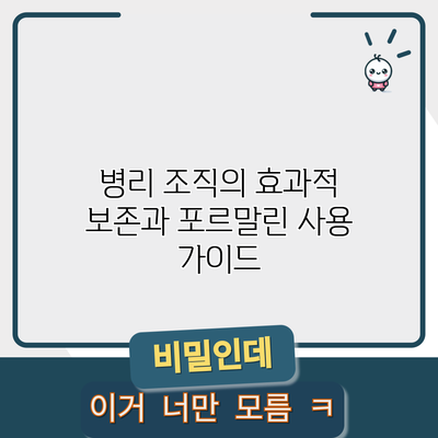 병리 조직의 효과적 보존과 포르말린 사용 가이드
