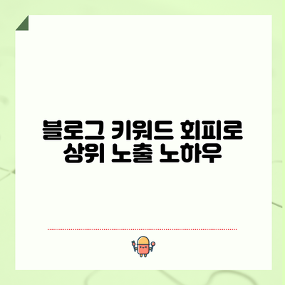 블로그 키워드 회피로 상위 노출 노하우
