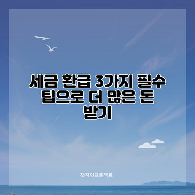 세금 환급 3가지 필수 팁으로 더 많은 돈 받기