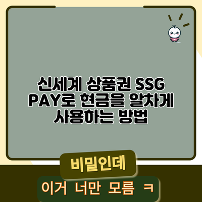 신세계 상품권 SSG PAY로 현금을 알차게 사용하는 방법