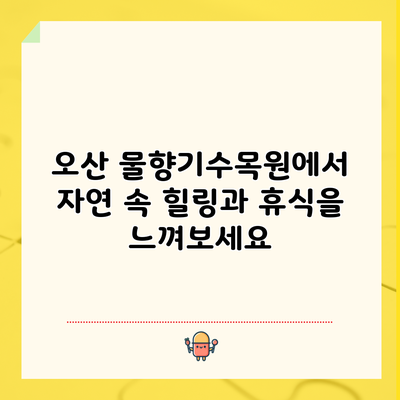 오산 물향기수목원에서 자연 속 힐링과 휴식을 느껴보세요