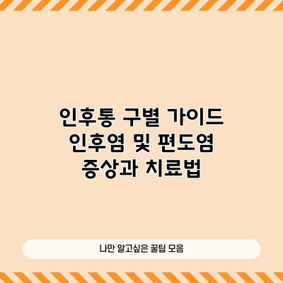 인후통 구별 가이드: 인후염 및 편도염 증상과 치료법