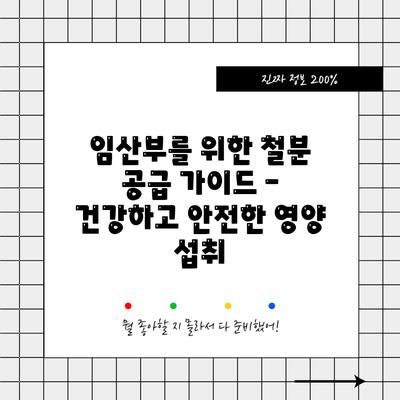 임산부를 위한 철분 공급 가이드 – 건강하고 안전한 영양 섭취
