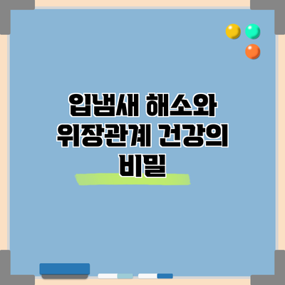 입냄새 해소와 위장관계 건강의 비밀