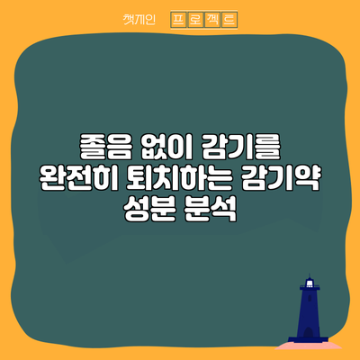 졸음 없이 감기를 완전히 퇴치하는 감기약 성분 분석