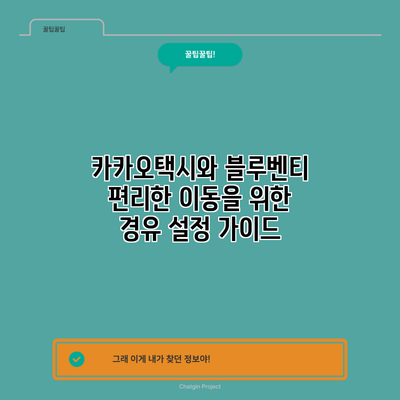 카카오택시와 블루벤티: 편리한 이동을 위한 경유 설정 가이드