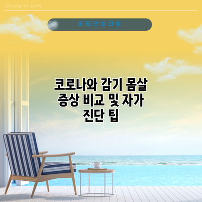 코로나와 감기: 몸살 증상 비교 및 자가 진단 팁