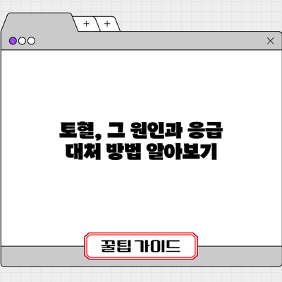 토혈, 그 원인과 응급 대처 방법 알아보기