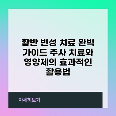 황반 변성 치료 완벽 가이드: 주사 치료와 영양제의 효과적인 활용법