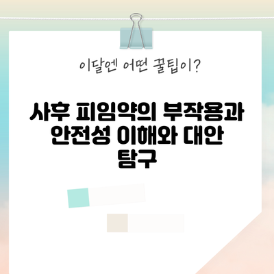 사후 피임약의 부작용과 안전성: 이해와 대안 탐구